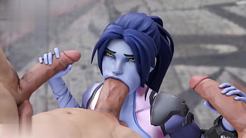 Widow maker from overwatch fucked by 2 guys Widow maker from overwatch fucked by 2 guys