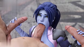 Widow maker from overwatch fucked by 2 guys