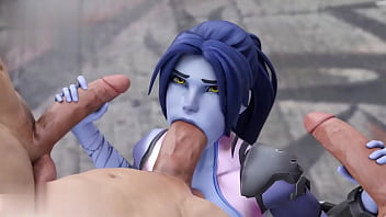 Widow maker from overwatch fucked by 2 guys