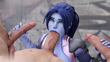 Widow maker from overwatch fucked by 2 guys Widow maker from overwatch fucked by 2 guys