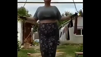 Bouncing boobs stunning workout in home ground