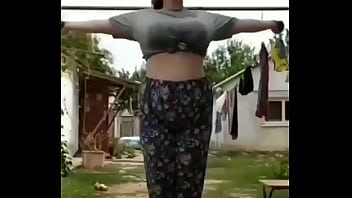 Bouncing boobs stunning workout in home ground