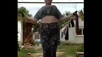 Bouncing boobs stunning workout in home ground