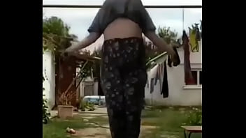 Bouncing boobs stunning workout in home ground