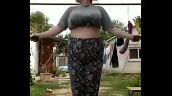 Bouncing boobs stunning workout in home ground