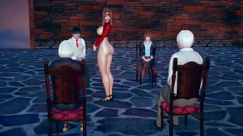 Bare bottom exposure of a girl to older audiences