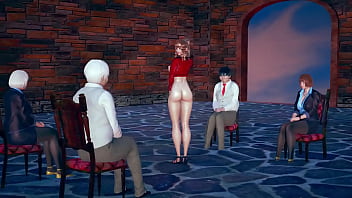 Bare bottom exposure of a girl to older audiences