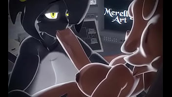 Noire sucking fredin's futa cock