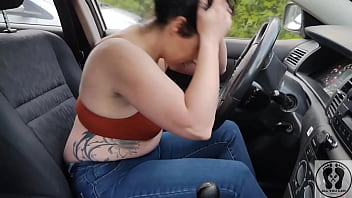 Frustrated woman desperation car problems pe dal pump fetish