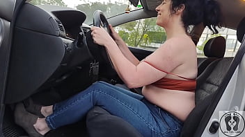 Frustrated woman desperation car problems pe dal pump fetish