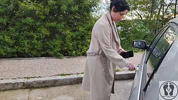 Frustrated woman desperation car problems pe dal pump fetish