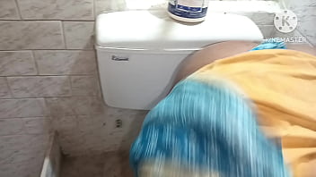 Indian step mom in blue saree openly fucking with young stepson