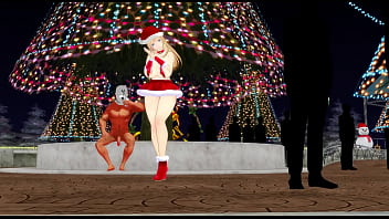 Kancolle ship bismarck dancing in public to celebrate christmas