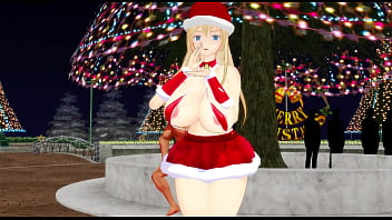 Kancolle ship bismarck dancing in public to celebrate christmas