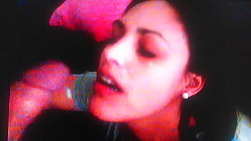 Latina wife taking a big dick facial