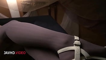 Seductive office lady haruna kawase pleasures herself in silk stockings