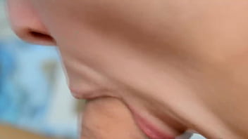 Perfect sucking foreskin cum in mouth