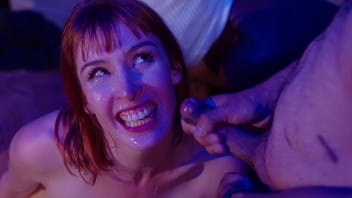 Massive cum and piss bukkake for skinny slut pixie pink drenched in cum and washed in piss