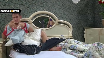 Fucking mom's best friend in parents bedroom during her bday party