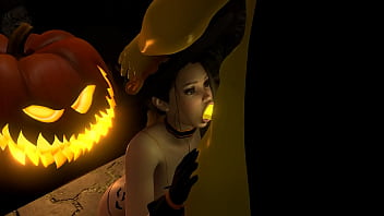 Sexy Witch Fucks The Pumpkin King On Halloween thumbnail
