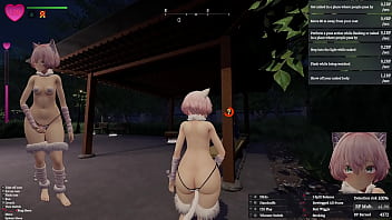 Secret flasher manaka walking in park voyeur game