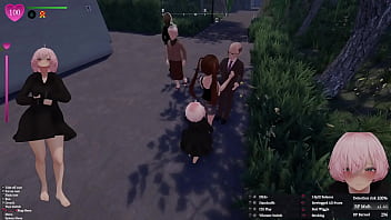 Secret flasher manaka walking in park voyeur game