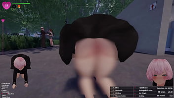 Secret flasher manaka walking in park voyeur game