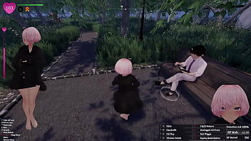 Secret flasher manaka walking in park voyeur game