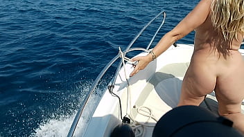Ariela rider public naked on a boat