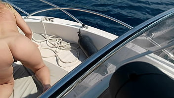 Ariela rider public naked on a boat