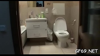 Pretty sweetheart gets her slit examined in front of studs