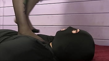 Nylon face chest and throat trampling