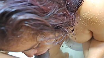 Stepson interrupts my shower to fuck my pussy