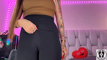 Gym girl turns into bimbo gym slut fingering pussy wet pants