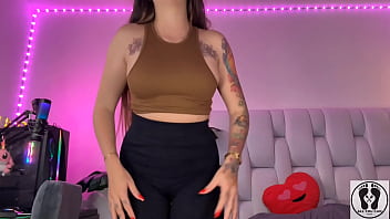 Gym girl turns into bimbo gym slut fingering pussy wet pants