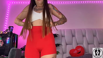 Gym girl turns into bimbo gym slut fingering pussy wet pants