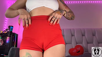 Gym girl turns into bimbo gym slut fingering pussy wet pants