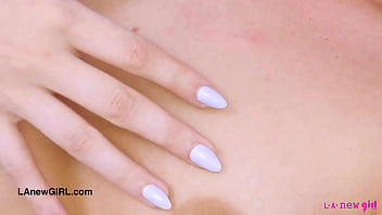 Stunning blonde model naked close up