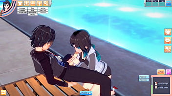 Hentai beauty grace enjoys time at her pool with guy