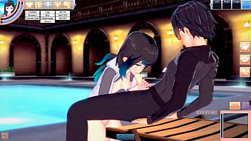 Hentai beauty grace enjoys time at her pool with guy