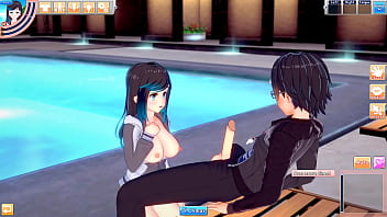 Hentai beauty grace enjoys time at her pool with guy