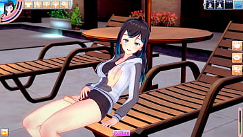 Hentai beauty grace enjoys time at her pool with guy