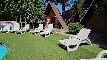 I meet my redhead neighbor at the pool