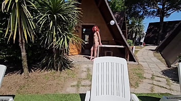 I meet my redhead neighbor at the pool