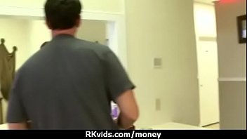 Tight teen fucks a man in front of the camera for cash 14