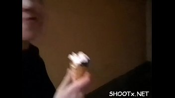 Wet teen loves gobbling cock