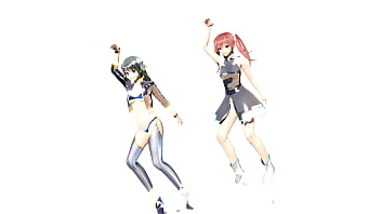 Horny lesbian girls kanon & aria having fun mmd by tsunpai