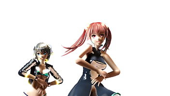 Horny lesbian girls kanon & aria having fun mmd by tsunpai