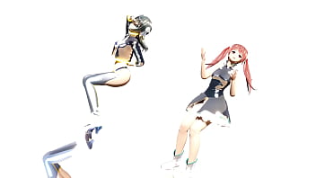 Horny lesbian girls kanon & aria having fun mmd by tsunpai