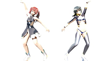 Horny lesbian girls kanon & aria having fun mmd by tsunpai